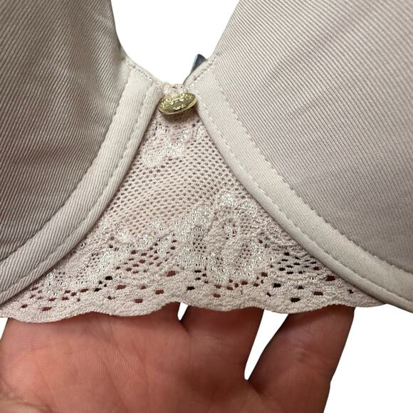 Natori Bliss Perfection Comfort T-Shirt pink Lace accent  Bra Size 34C - Picture 5 of 9